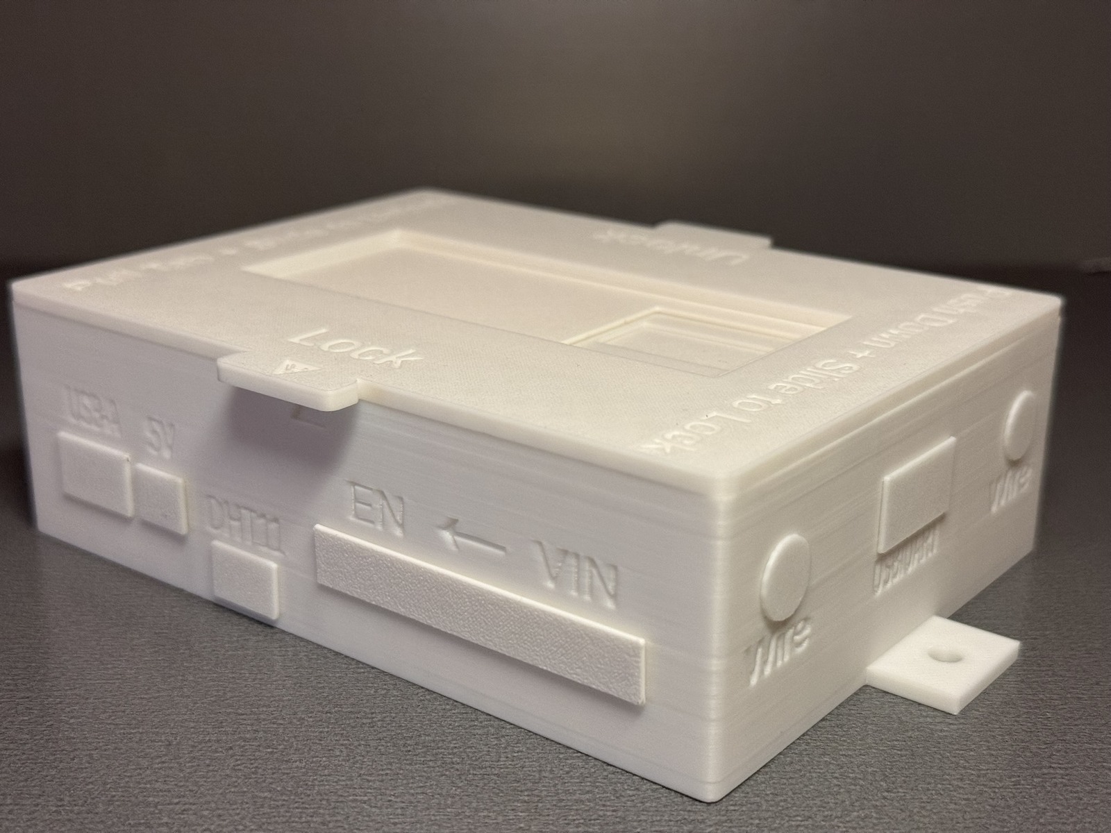 Command enclosure shown with lid and inserts installed